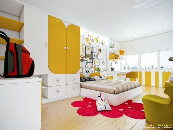 Κίτρινο παιδικό δωμάτιο