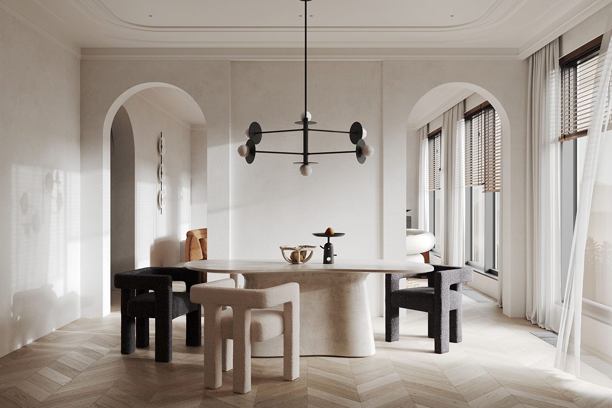 Ασπρόμαυρη τραπεζαρία