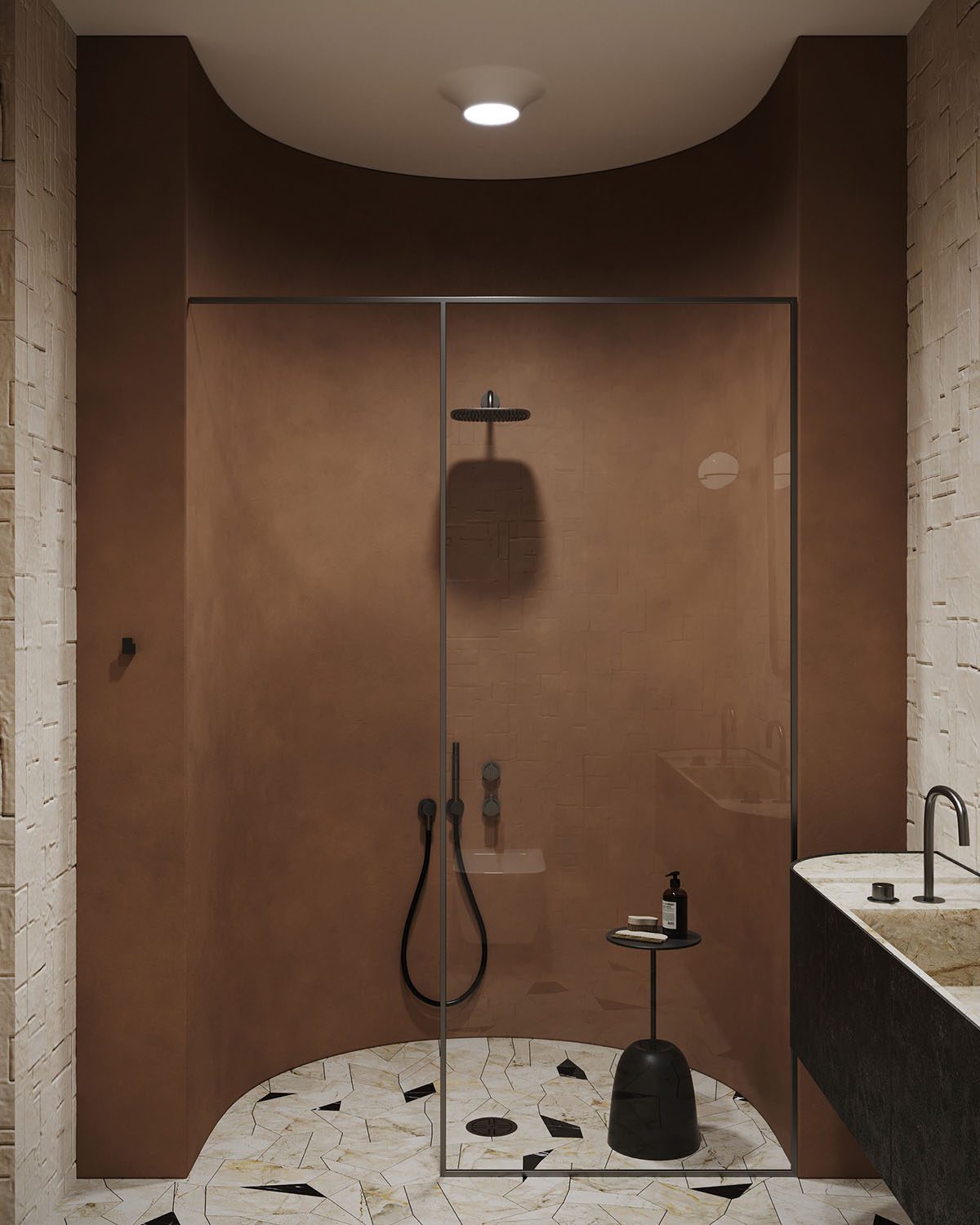 Ντουζιέρα με τσιμεντόχρωμα