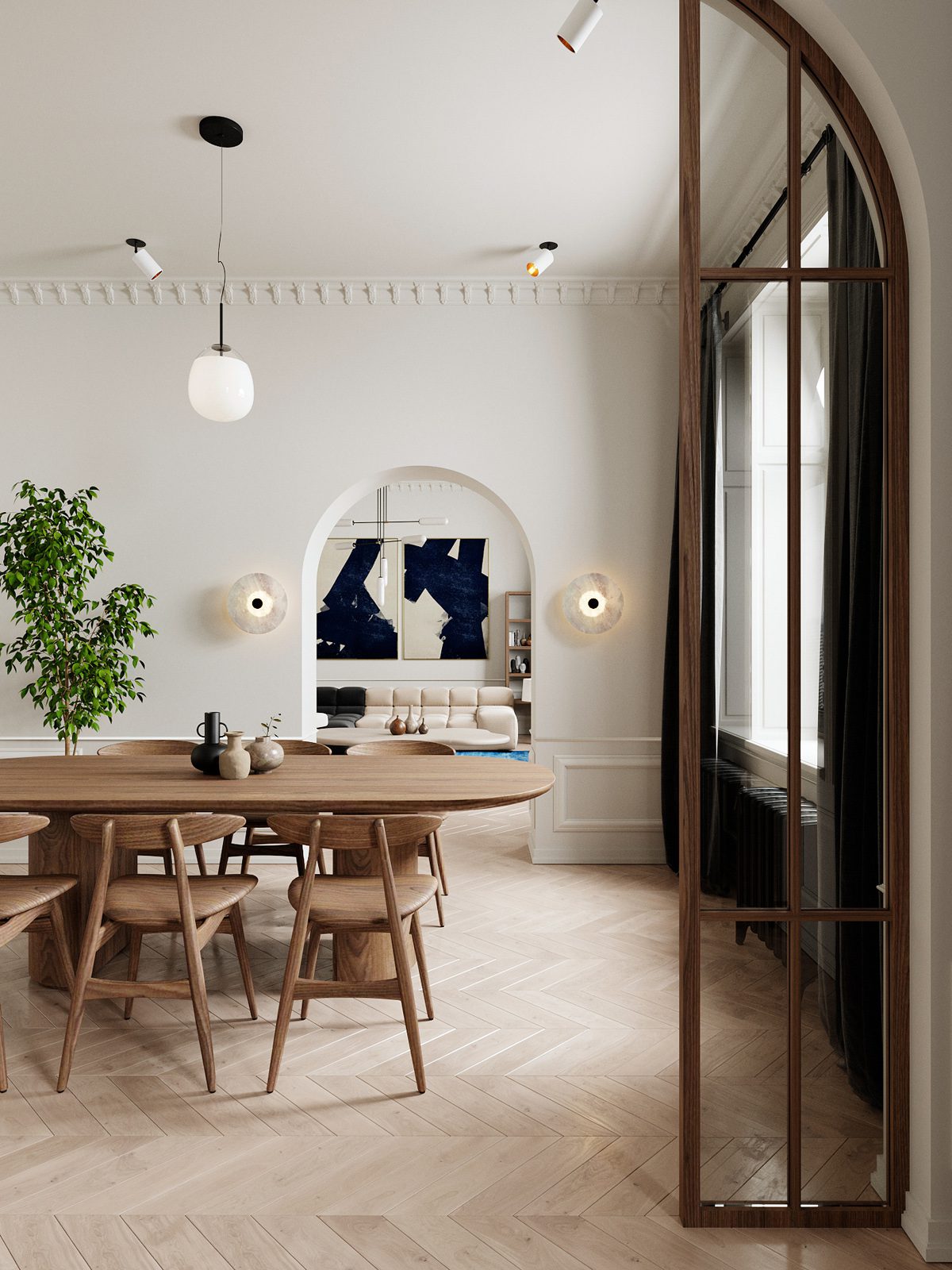 Μοντέρνα ξύλινη τραπεζαρία