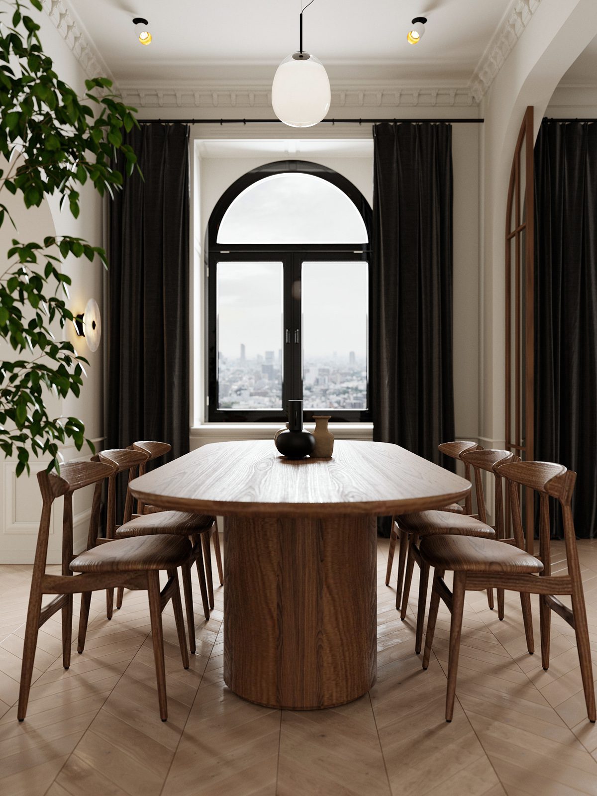 Μοντέρνα ξύλινη τραπεζαρία