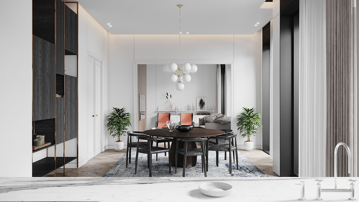 Στρογγυλή τραπεζαρία - Διακόσμηση τραπεζαρίας