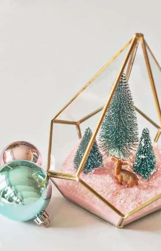 Χριστουγεννιάτικο Διακοσμητικό terrarium - τεράριουμ