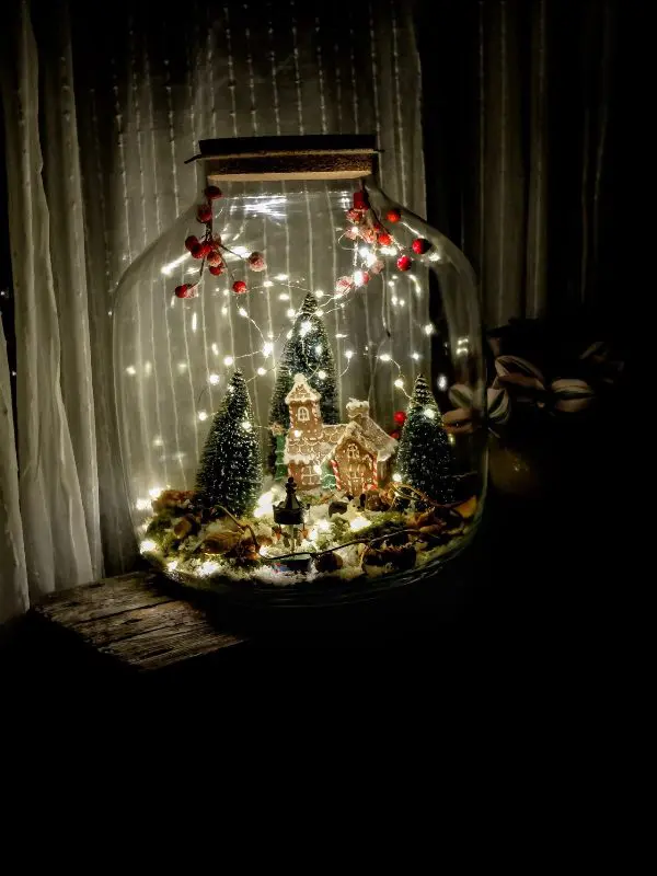 Χριστουγεννιάτικη διακόσμηση terrarium