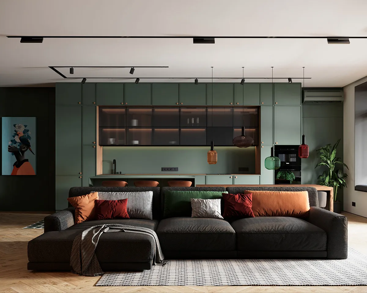 Διακόσμηση μαύρου σαλονιού