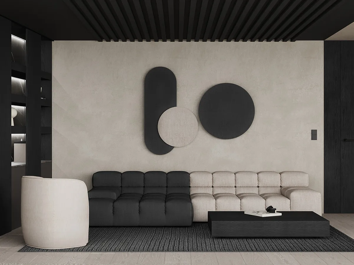 Διακόσμηση μαύρου σαλονιού