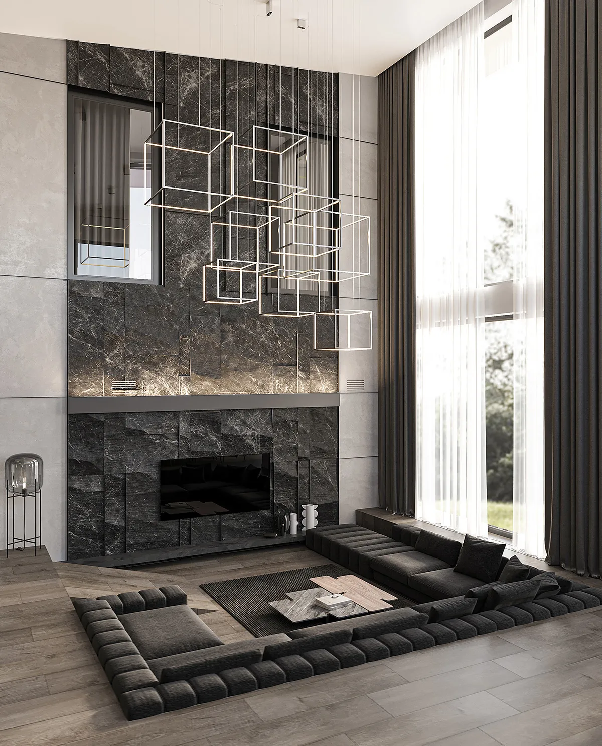 Μαύρος καναπές για το σαλόνι