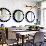 Διακόσμηση τοίχου τραπεζαρίας με καθρέπτες